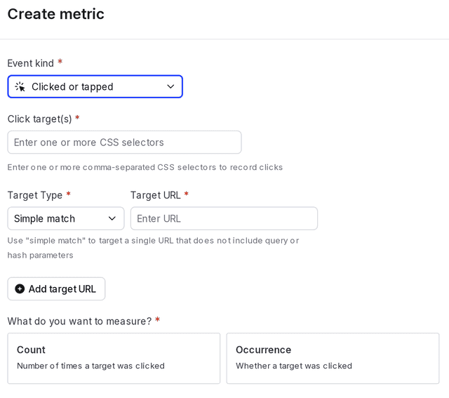 A clicked or tapped conversion metric.