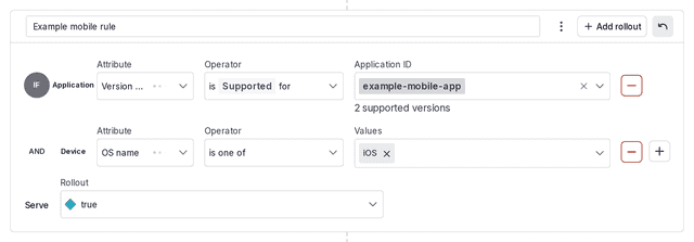 A targeting rule for mobile apps.