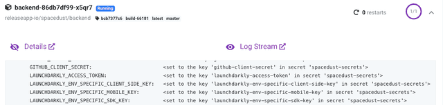 LaunchDarkly-specific environments as Kubernetes secrets.