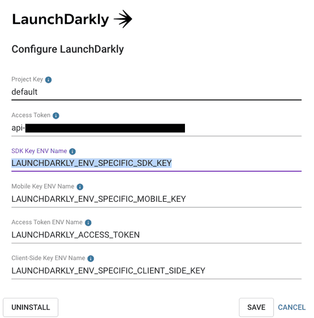 An example LaunchDarkly configuration.