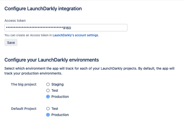 The Jira configuration screen.