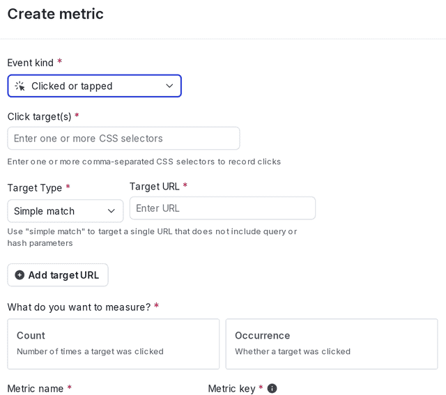 A clicked or tapped conversion metric.