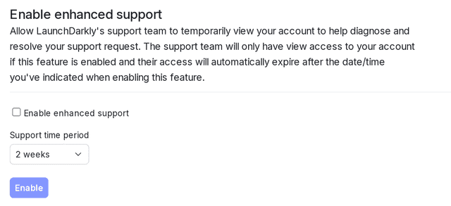 The "Enable enhanced support" section.