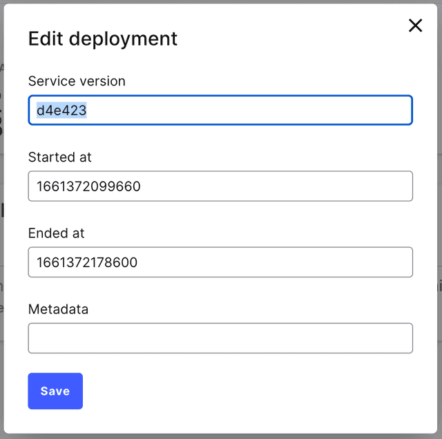 The "Edit deployment" dialog.