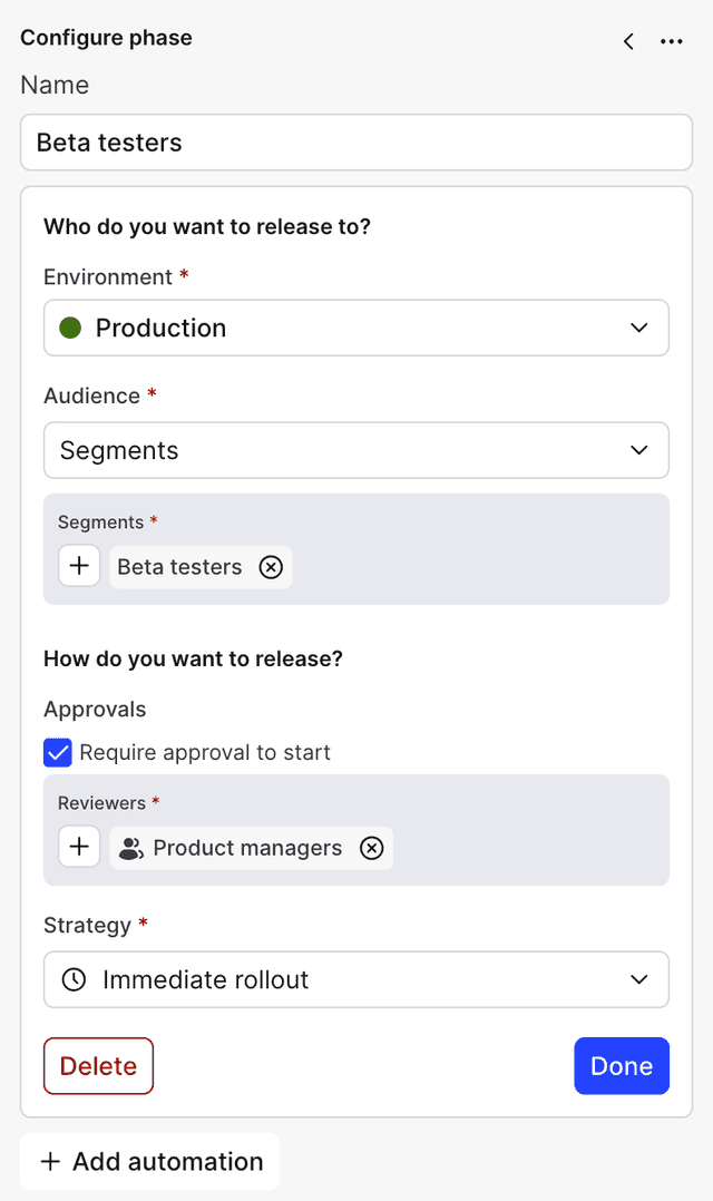 The "Beta release" phase of the release pipeline.