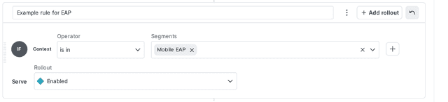 A targeting rule for segments.