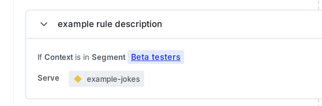 A targeting rule for segments.