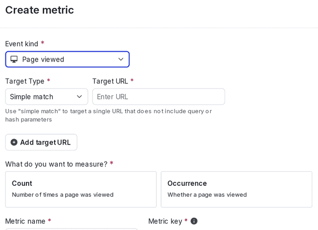 A page viewed conversion metric.