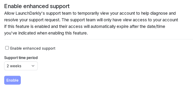 The "Enable enhanced support" section.