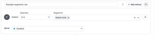 A targeting rule for segments.