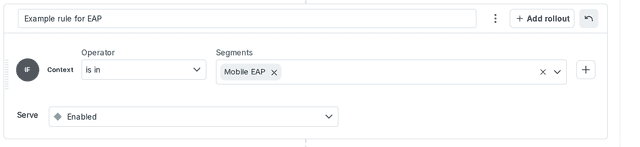 A targeting rule for segments.